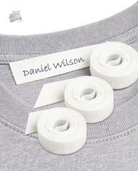 Heat Adhesive Fabric Labels 1cm 9m White Ribbon Dresses School Kids Writable