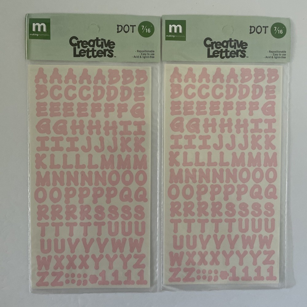 Making Memories Creative Letters Scrapbooking – 7/16″ Dot Pastel Pink