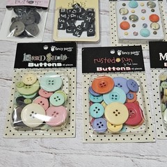 Scrapbook/crafting Brads/Buttons/Slides Lot of 8 metal/plastic All new Package