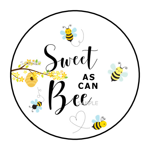 30 SWEET AS CAN BEE BE ENVELOPE SEALS STICKERS LABELS TAGS 1.5″ BABY SHOWER BEES