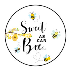 30 SWEET AS CAN BEE BE ENVELOPE SEALS STICKERS LABELS TAGS 1.5″ BABY SHOWER BEES