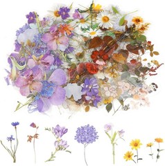 120 Pcs Transparent Flower Stickers for Scrapbooking, Journaling, Crafting