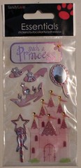 New Dimensional Sandylion scrapbook stickers PRINCESS castle pink mirror crown
