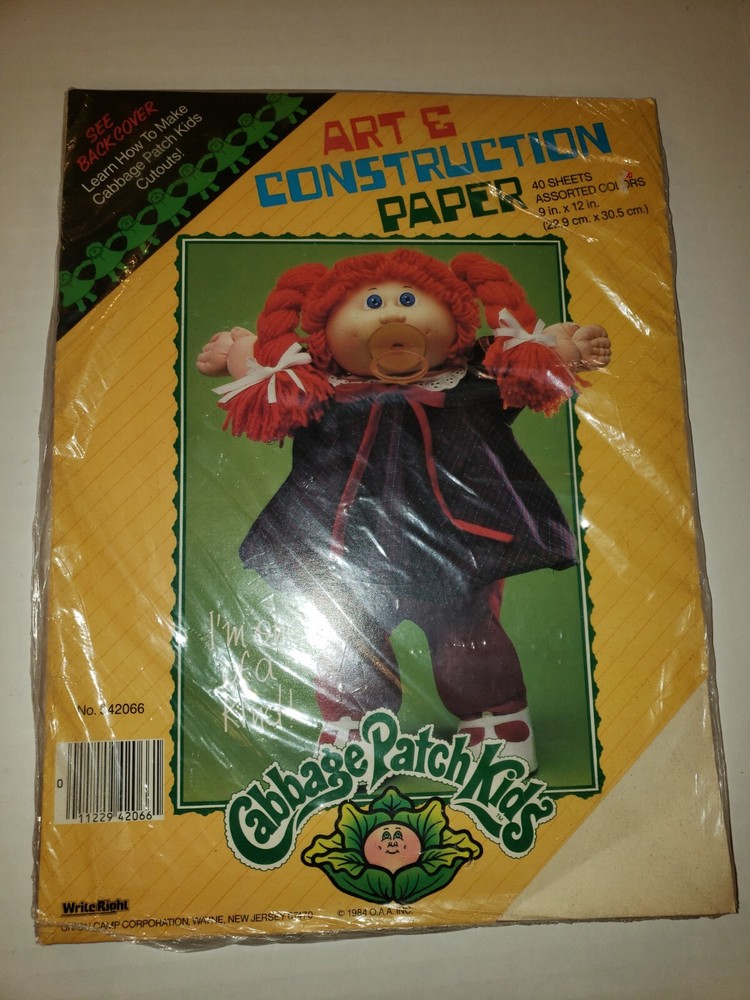 Vintage 1984 Cabbage Patch Kids Construction Paper Assorted colors # 542066 NIP