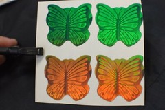 VTG Polaroid 3-D 90’s Hologram Sticker – COLORFUL BUTTERFLY (4) 1.5X1.75″ EA