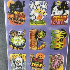 Vintage 80s Eureka Halloween Stickers 36 Count Witch Ghost Cat Retro USA