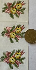 RING IN CHRISTMAS Stickers(3pc)Provo*Evergreen Sprigs*Holiday*Bells*Card Making*