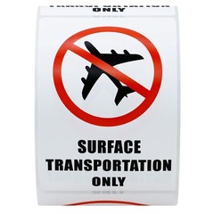 2×3 Inch Surface Transportation ONLY DOT Warning Labels Stickers Total 300