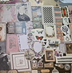 Junk Journal Kit Vintage Style Paper Stickers Tags Tickets Images Ephemera Craft