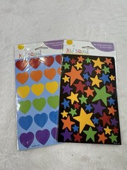 VINTAGE RAINBOW STARS Hearts Rainbow STICKERS 5 Sheets