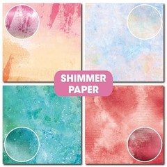 36 Sheets 12×12 Scrapbook Paper Pad Cardstock Decorative Shimmer Watercolor Craf