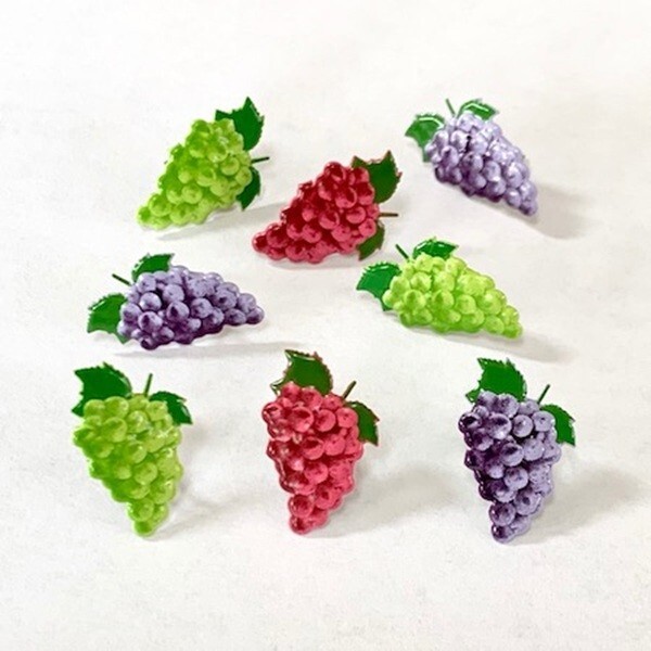 GRAPE SCRAPBOOKING DECORATIVE BRADS EYELET OUTLET 8 PCS 3 COLORS