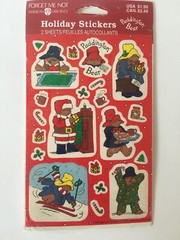 1998 Vintage Paddington Bear Stickers Christmas Holiday Forget Me Not NIP