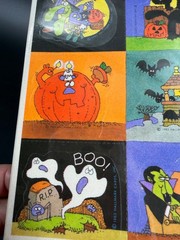 Vintage 1983 Hallmark Halloween Stickers Sealed Black Cat Ghost Bat