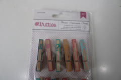 American Craft Whittles Screenprinted Phrase Clothespins 12PK Scrapbooking Craft