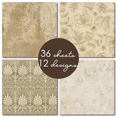 Vintage Flora 12×12 Scrapbook Paper Pad 36 Sheets Double Sided Cardstock Craftin