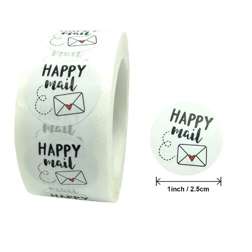 40 HAPPY MAIL STICKERS ENVELOPE SEALS LABELS STICKERS 1″ ROUND FAST SHIPPING