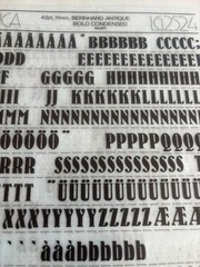 Four Letraset INSTANT LETTERING Transfer 42pt Bernhard Antique Bold Condensed 1
