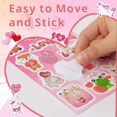 720 PCS Valentines Stickers,48 Sheets Love Heart Stickers Valentines Day Party F