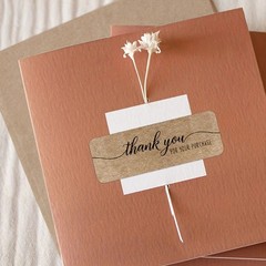 120pcs/roll Kraft Paper Thank You Stickers DIY Gift Packaging Decoration for