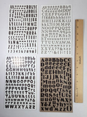 12 Alphabet Letters Rub On Sheets White Brown Black Fonts Scrapbooking Crafts