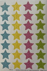 POLKA-DOT STAR Stickers(28pc) Greenbrier Dots•Blue•Yellow•Pink •Green•Shapes
