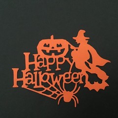 Happy Halloween Witch Pumpkin Bat Die Cut Embellishments 6 sets Scrapbooks Cards