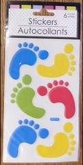 Special Moments Colorful Footprints Feet W/ Toes Card Making Scrapbook Stickers