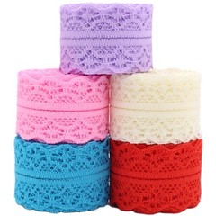 Colorful Lace Trim 20 Yards Crochet Lace Ribbon for Sewing Crafts Bouquet Gif…