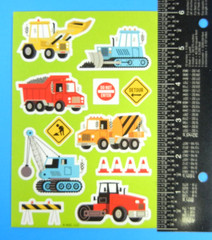 Vintage American Greetings Construction Vehicles Kids Sticker Sheet AGC
