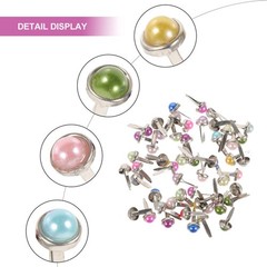 50Pcs Pearl Snap Fasteners Mini Round Metal Brads for Scrapbooking DIY Crafts