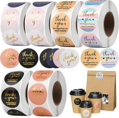 Thank You Stickers Small Business – 6 Rolls 3000 Pieces Thank You for Supporting