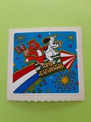 vintage 80’s BJ Decal Specialties unidog 4th of July large sticker module