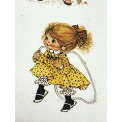 Vtg 70s Cute Little Girls & Critters Kitten Cat Stickers Perk Ups 19 Stickers