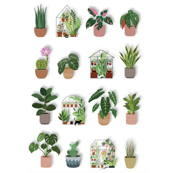 Pop-up 3D House Plants Stickers Planner Party Supply Crafts