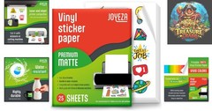 Matte White Printable Vinyl Sticker Paper – 25 Sheets for Inkjet & Laser