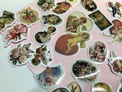 Victorian Style Valentine Stickers 50 Pieces