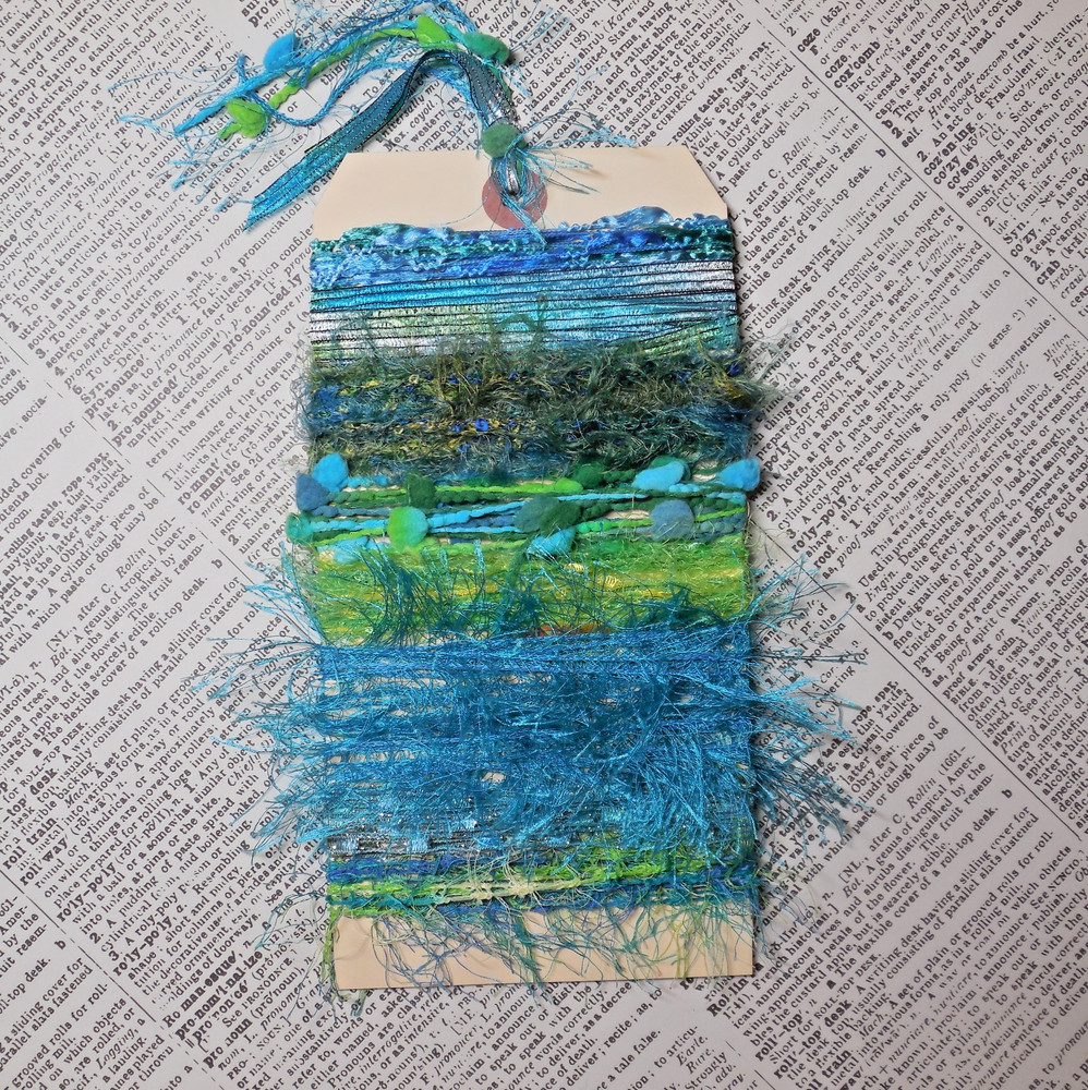 Fiber Art Yarn Journal Scrapbook Mixed Media Gift Wrap 24 Yds «Tide Pool»
