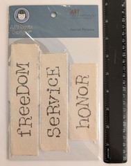 Li’l Davis Designs Canvas Phrases Scrapbook Embellishments Freedom Service Honor