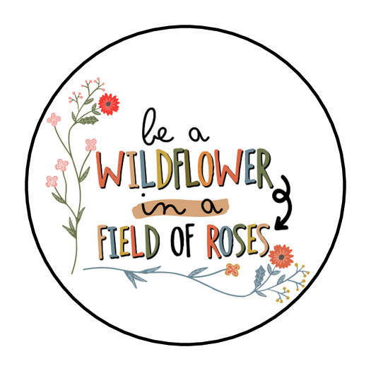 30 ENVELOPE SEALS LABELS STICKERS 1.5″ ROUND WILDFLOWERS FLORAL