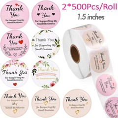 1000Pcs 1.5″ Thank You Stickers Thank You For Supporting Small Business Labels