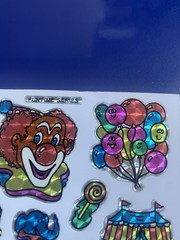 Vintage Prism Clown Circus Sticker Sheet Vending 4×3 Inches Htf