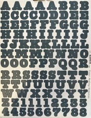 NAVY 3/4” ALPHABET Stickers(2 sheet)Making Memories•Letters •Number•Word•Journal
