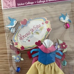 Disney EK Success Jolee’s Boutique 3-Dimensional Stickers Snow White Dress New