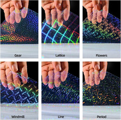 36 Sheets Holographic Sticker Paper, Clear Vinyl Laminate Film for Stickers Self