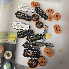 K & Company Halloween Themed Scrapbooking Pins and unknown brand stickers