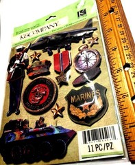 Military Stickers K & COMPANY US Marines Marine Corps Scrapbook Memory 11 Pcs