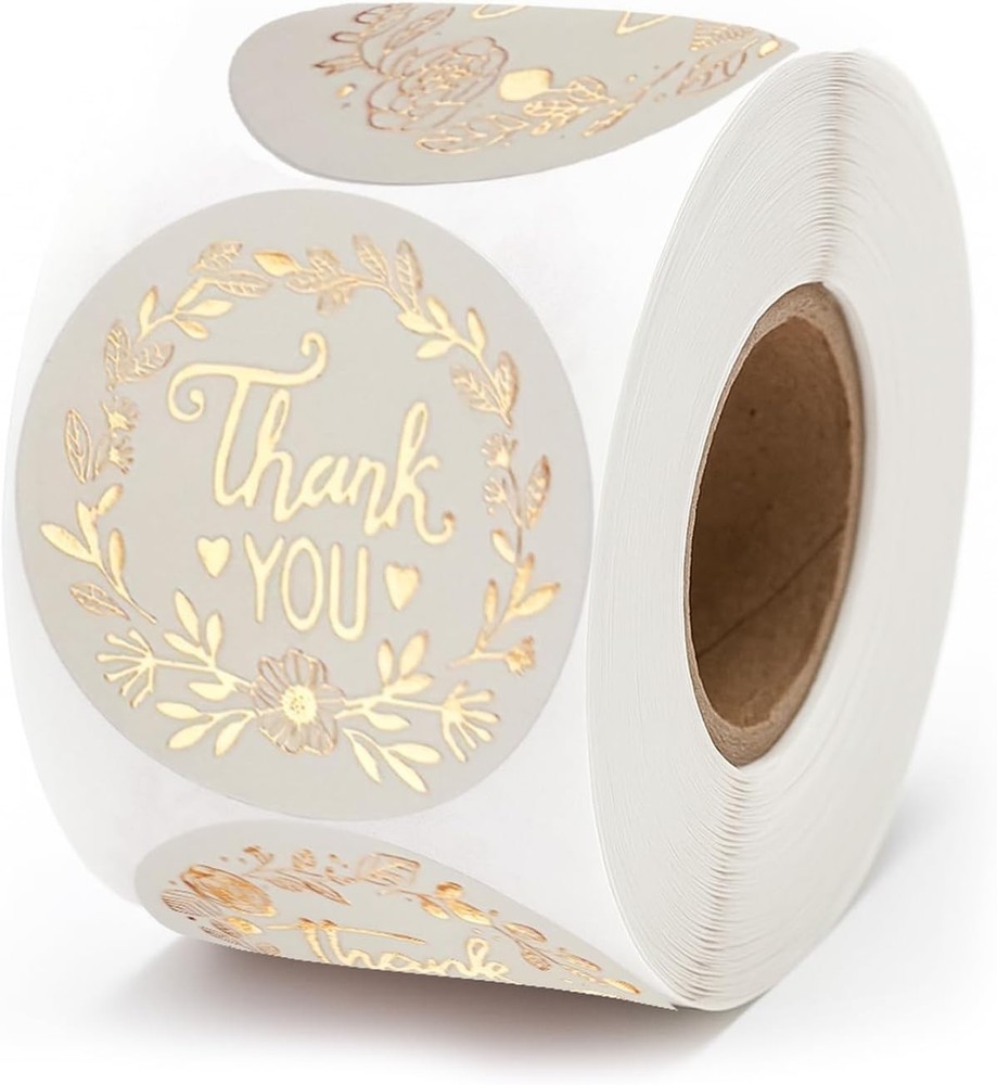 500 Pack 1.5 Inch round Thank You Stickers Roll,Premium Adhesive Labels for Smal
