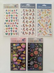 Stickopotamus Letters InLine Skates Tools Planets & Stars Birthday Bash Stickers