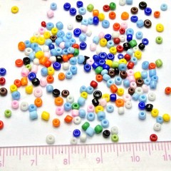4000 Pcs Opaque Glass Small Beads 2mm Mixed Colour + Storage Box Jewelry Making